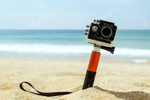 Preview: Action camera on the beach