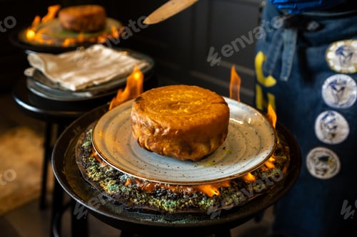 Preview: Shah's pilaf. Khan's pilaf in lavash in Azerbaijani in the restaurant. Traditional Oriental