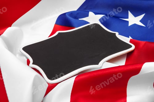 Preview: Blank frame on American flag background