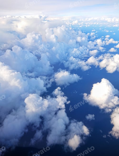 Preview: Aerial view of cumulus clouds from airplane. Our beautiful of Planet Earth. World Earth day April 22