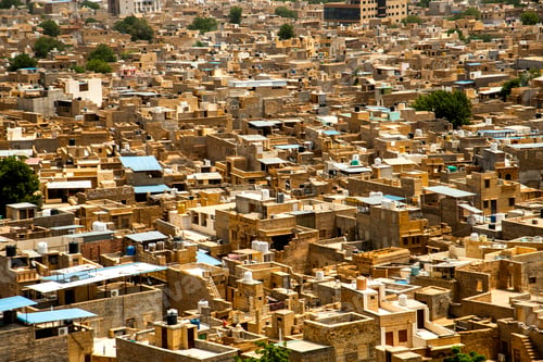 Preview: View of Jaisalmer city from Jaisalmer fort, Jaisalmer, Rajasthan, India