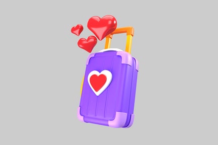 Preview: Heart suitcase cartoon travel