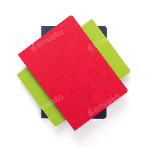 Preview: notebook at white paper background