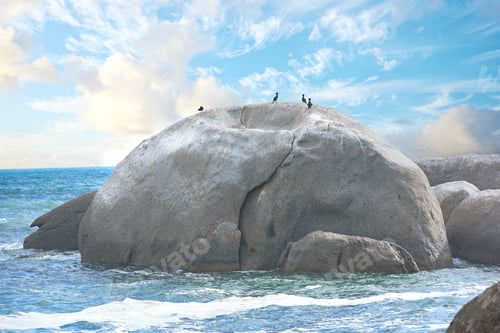 Preview: Rocky coastline of the Camps Bay, Western Cape
