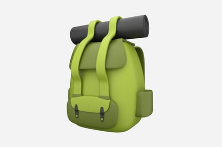 Preview: Backpack Hiking 3D Illustration