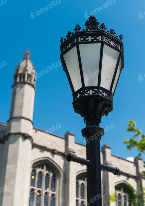 Preview: Big Black Metal Lamp In The Park