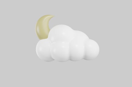 Preview: Cartoon cloud with crescent moon