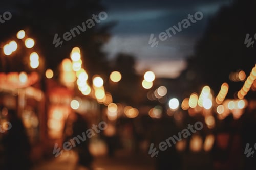 Blurred Night Lights in an Urban Setting