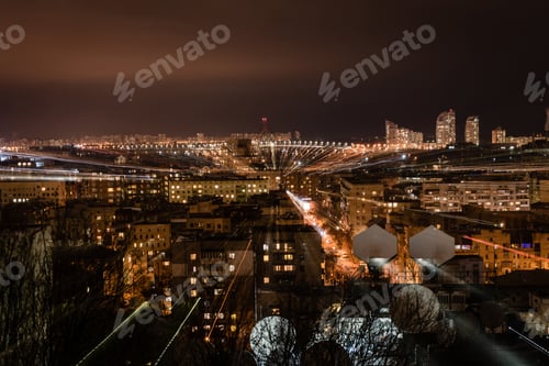 Preview: night cityscape with defocused bright illumination