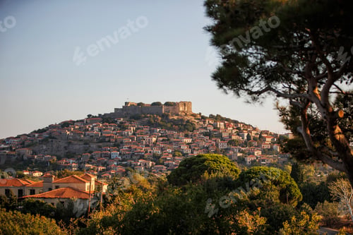 Preview: Molyvos (also known as Mithymna) town in the northern Aegean island Lesbos, Greece.