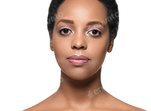 Preview: Black skin beauty woman pure natural skin afro girl isolated on white