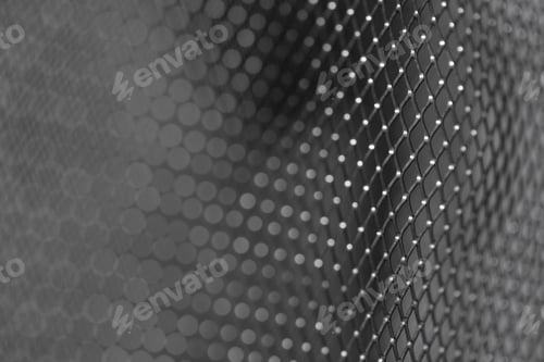 Preview: Shiny metal mesh dark background close-up