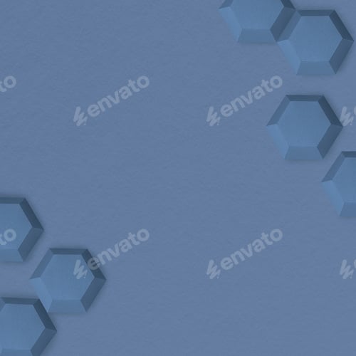 Preview: Blue paper craft hexagon patterned template