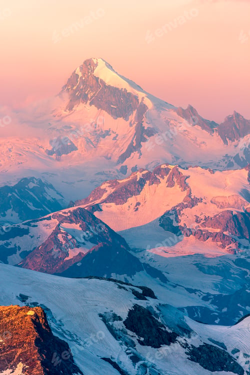 Preview: Picturesque sunrise in mountains.