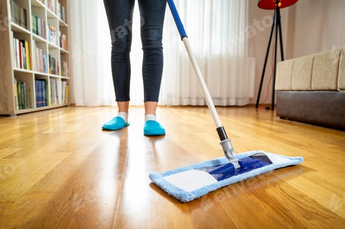 Preview: Wiping a floor with a floor wiper