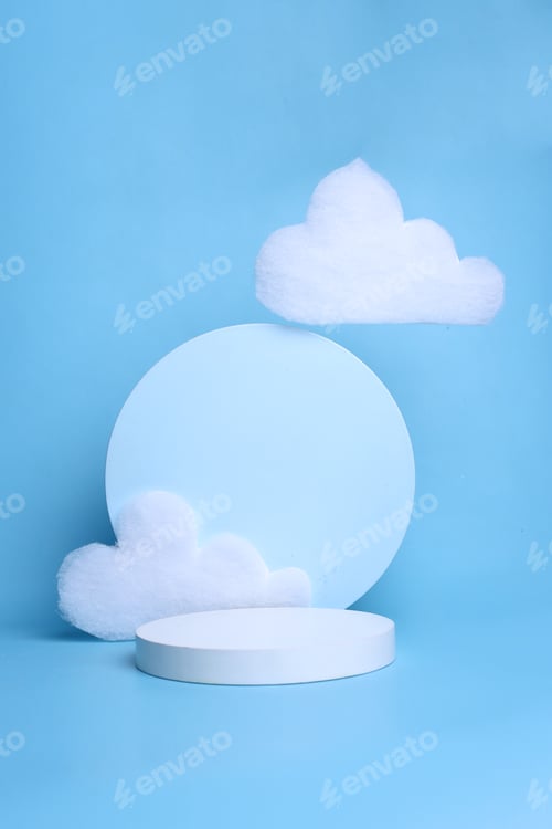Preview: Dreamy background of white cylinder podium for display product