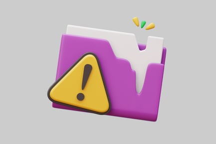 Ordner mit dreieckigem Symbol und schwebenden Dreiecken