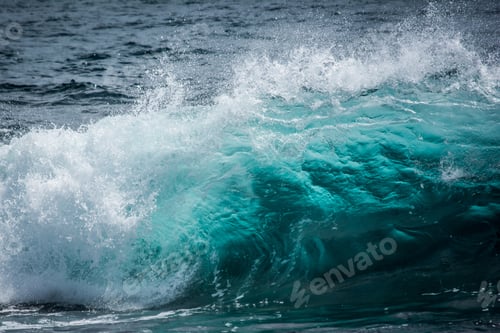 Preview: Amazing shot of the blue sea wave - perfect wallpaper or background