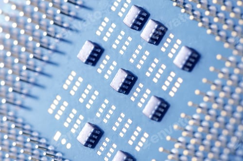 Preview: Close-up contacts on the chip under CPU