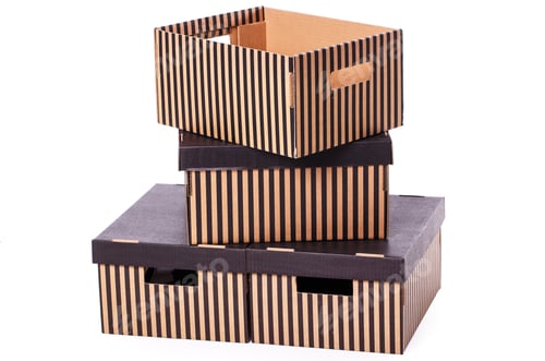 Preview: Striped boxes on a white background