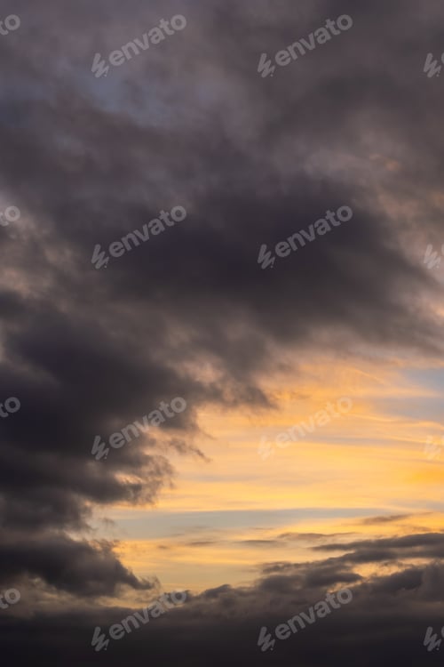 Preview: Dramatic Sky With Dark Clouds At Sunset.