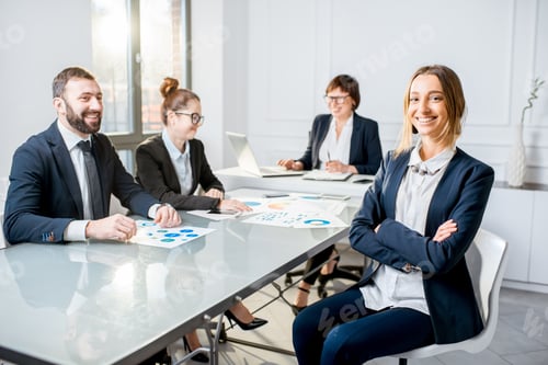 Preview: Business people during the conference in the office