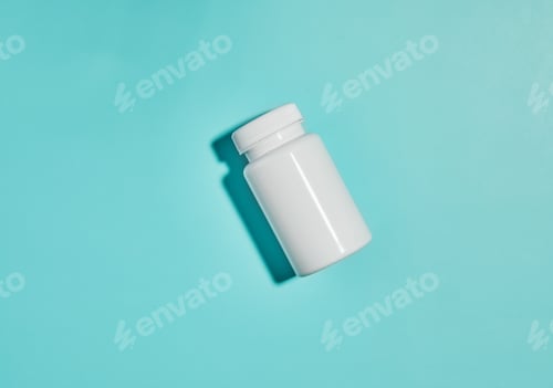 Preview: White Pill Bottle on a Teal Background