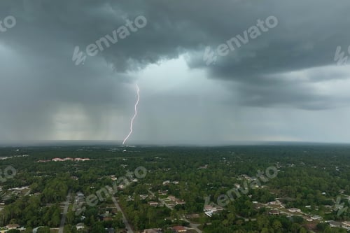 Preview: Landscape of dark ominous clouds forming on stormy sky before heavy thunderstorm