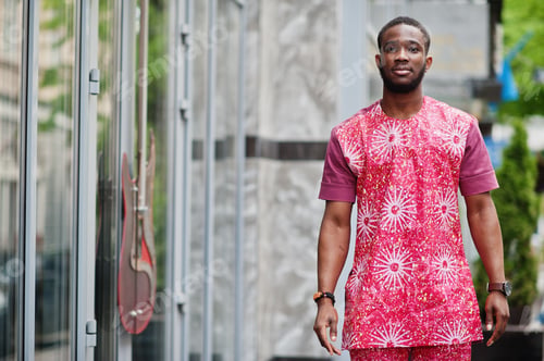 Preview: Black young man wearing african traditional clothes
