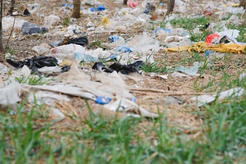 Preview: land with garbage, Garbage dump landscape of ecological damage contaminated land.