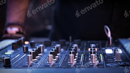 Preview: DJ mixer at night in club