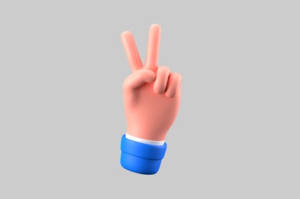Preview: Cartoon victory hand gesture