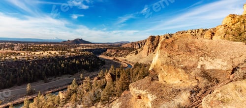 Preview: American Landscape during a vibrant winter day. Colorful Sky. Smith Rock
