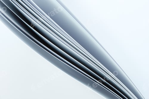 Preview: Several curved sheets of paper on a white background