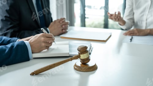 Preview: Businesspeople and Male lawyer consult and conference having team meeting with the client