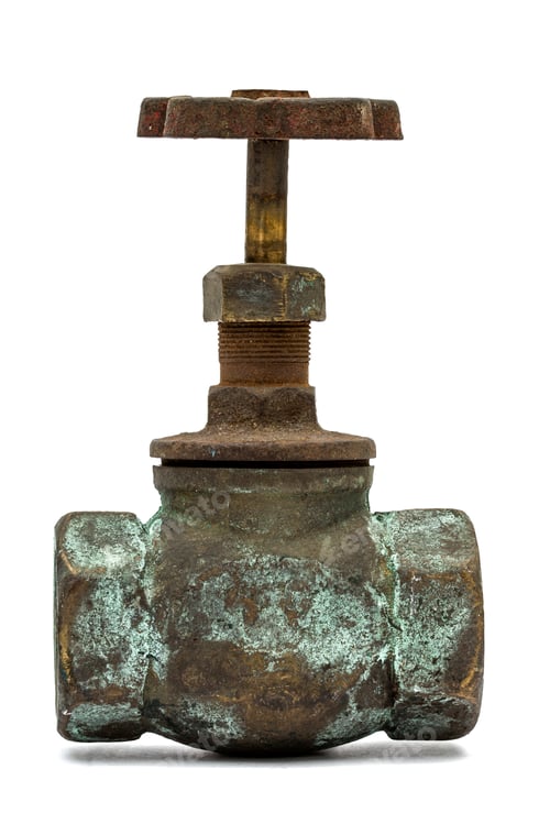 Preview: Old water valve, isolated on white background