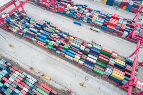 Preview: aerial view of container yard
