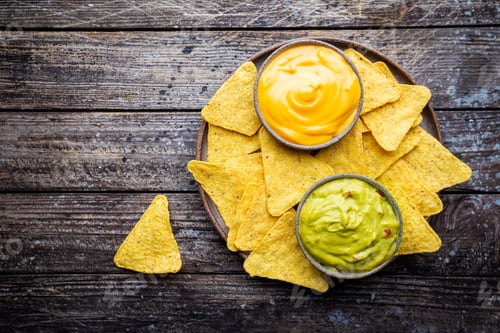 Preview: Nachos chips with sauces