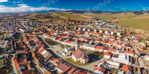 Preview: Aerial panoramic view of the of Podolinec in Slovakia