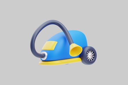Preview: Cartoon vacuum cleaner blue and yellow
