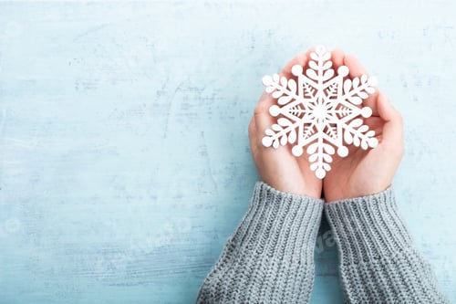 Preview: Christmas decor in women hand.