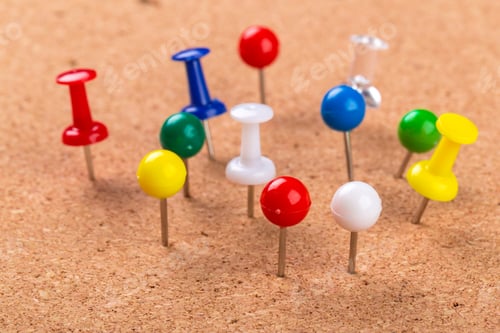 Preview: Pin board texture for background and colorful pins