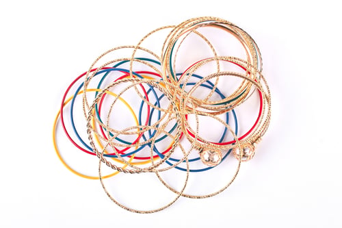Preview: Collection of fashion bracelets, top view