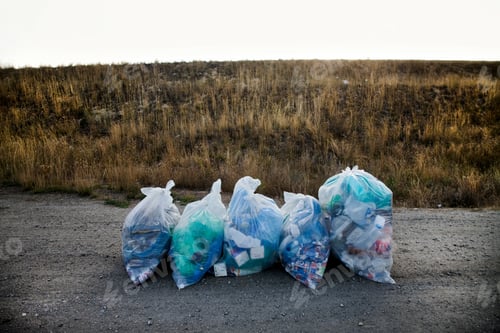 Preview: Recycling bags on a road