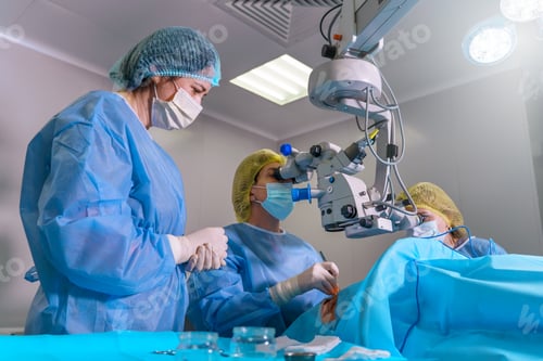 Preview: Blepharoplasty plastic surgery. Rejuvenation of the area around the eyes