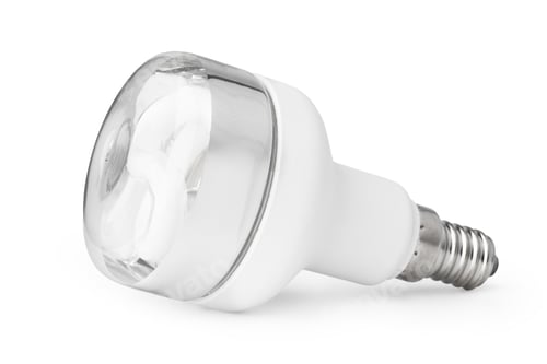 Preview: One light bulb isolated on white background