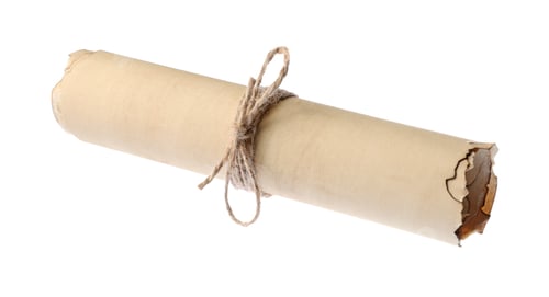 Preview: Scroll of old parchment paper isolated on white