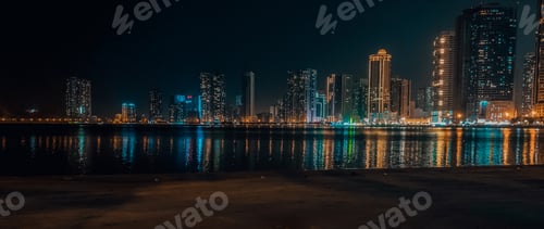 Preview: Beautiful beach view at nighttime