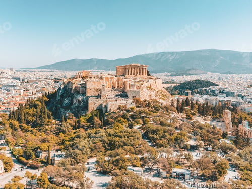 Preview: Beautiful view of Athens with Acropolis hill, Greece