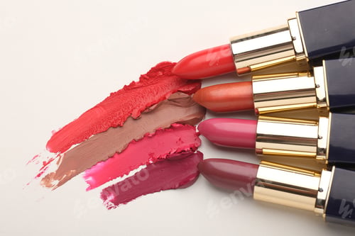 Preview: Lipstick with brains and isolated on a white background to create a page border